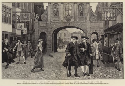 Het Johnson-eeuwfeest, Dr. Johnson en Boswell in Fleet Street door Charles Green